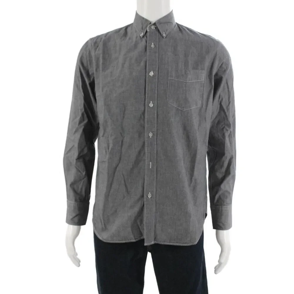Rag & Bone Men's Long Sleeves Collared Button Down Shirt Gray Size S
